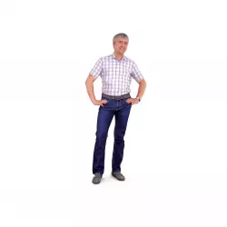 Man Smiling Low-poly  3D model