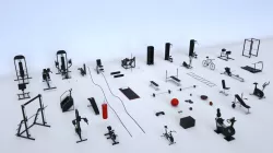 Massive Gym Equipment Collection 3D model