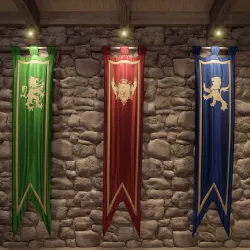 Medieval flags 3D model