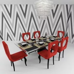 Modern Dining Table Set 3D model