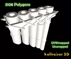Pan Flute Low-poly  3D model