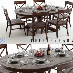 Pottery Barn Sumner and Aaron Dining Set 3D model