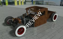 Rat Rod Pickup obj dwg stp sat 3D model