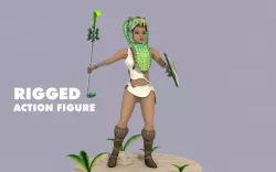 Rigged Action Figure Teela and Animation 3D model