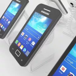 Smart phone on shop stand or cradle 3D model