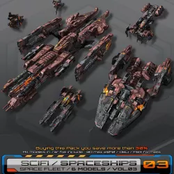 Spaceships Vol-03 Low-poly  3D model