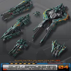 Spaceships Vol-04 Low-poly  3D model
