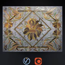 Stained glass flower 3D model