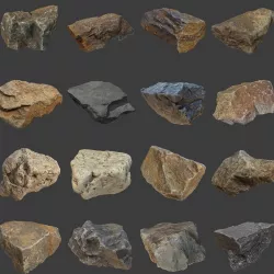 Stones Pack Low-poly  3D model