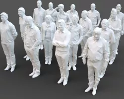 Stylized Human Statues Pack Low-poly  3D model