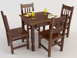 Table and Chairs - Cafe Bar  3D model