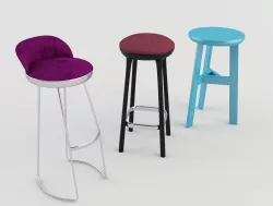 Tavern Bar Stools 3 3D model