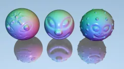 three face balls 3D model