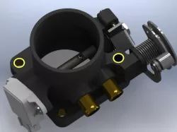 Throttle body with an external regulator idle