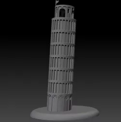 Torre di Pisa Low-poly  3D model