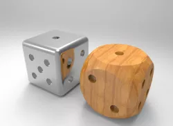 Wood and Metal Dice