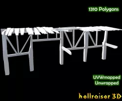 Wooden Platform Low-poly  3D model