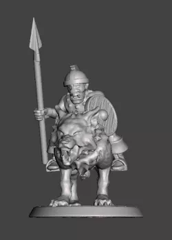 28mm - Orc / Goblin / Hobgoblin Wolf Rider Cavalry Miniature