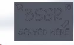 "Beer Served Here" Sign, Targhetta "Beer Served Here" da scrivania