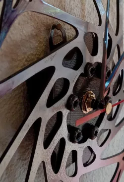 Bicycle rotor clock wall mount