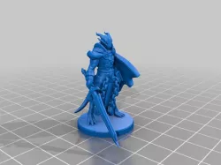 Dragonborn Paladin Miniature (Helmetless)