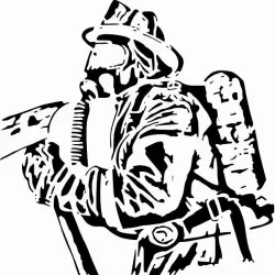 Fireman stencil