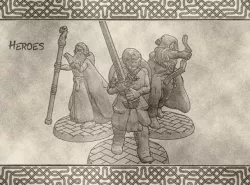 Hero Miniatures - Fighter, Ranger & Mage for Dungeons & Dragons or tabletop games.