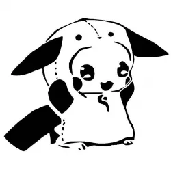 Panda Pikachu stencil