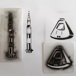 Saturn V rocket stencil (temporary tattoo)