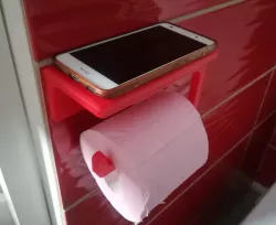 Toilet paper with phone support