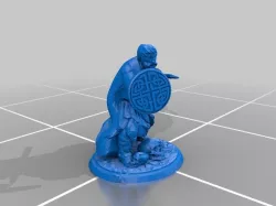 Viking/Barbarian with shield and spear, on bones.