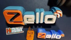 zello walkie talkie app logo badge, keychain.
