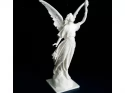 Angel statue with fire
