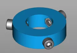 Clamp, round, 22mm, 3x M5 screws / nuts
