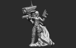 Female decker with drone from Shadowrun rpg