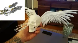 Flying lighting skull