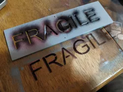 FRAGILE Stencil for shipping boxes