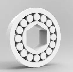 Parametric Bearing: Needle roller/v-groove 1/2" Hex bore 1.125" OD