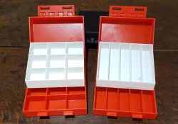 Partitioned box with trays