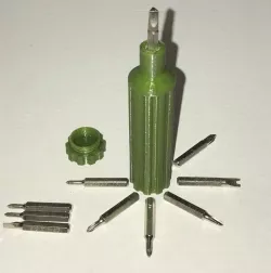 Screwdriver with bit box