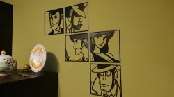 Wall Art Monkey Punch Lupin III (Rupan Sansei), Jigen, Goemon, Fujiko, Zenigata