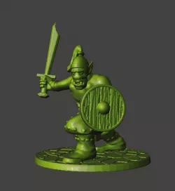 28mm - Orc / Goblin / Hobgoblin Miniature With Sword 1
