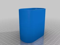 Battery case for 4 32700 batteries, bean shaped.