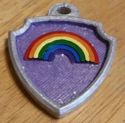 Blank, Flower, and Rainbow Pup Tags