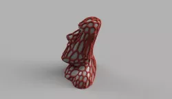 Caged Low Poly Moai
