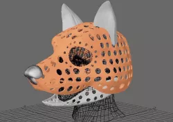 Fursuit- or puppet-head base - version 66 - wolf - short muzzle