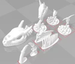 Giant Ribcage, Skull piles with bull skull or dragon skulls, Giant Tusks for 28mm wargames or RPGs