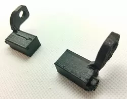 Offset hinge pin blocks for Gene Caffe coffee roaster cover