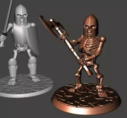 28mm Dwarf Skeleton Warrior with Two Handed Axe