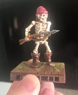 28mm Pirate Skeleton Warrior with Harpoon Gun